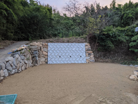 井原市矢掛町　護岸ブロック工事の画像